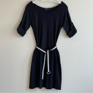 GAP Dress With Belt & Adjustable Sleeves Size XS Navy